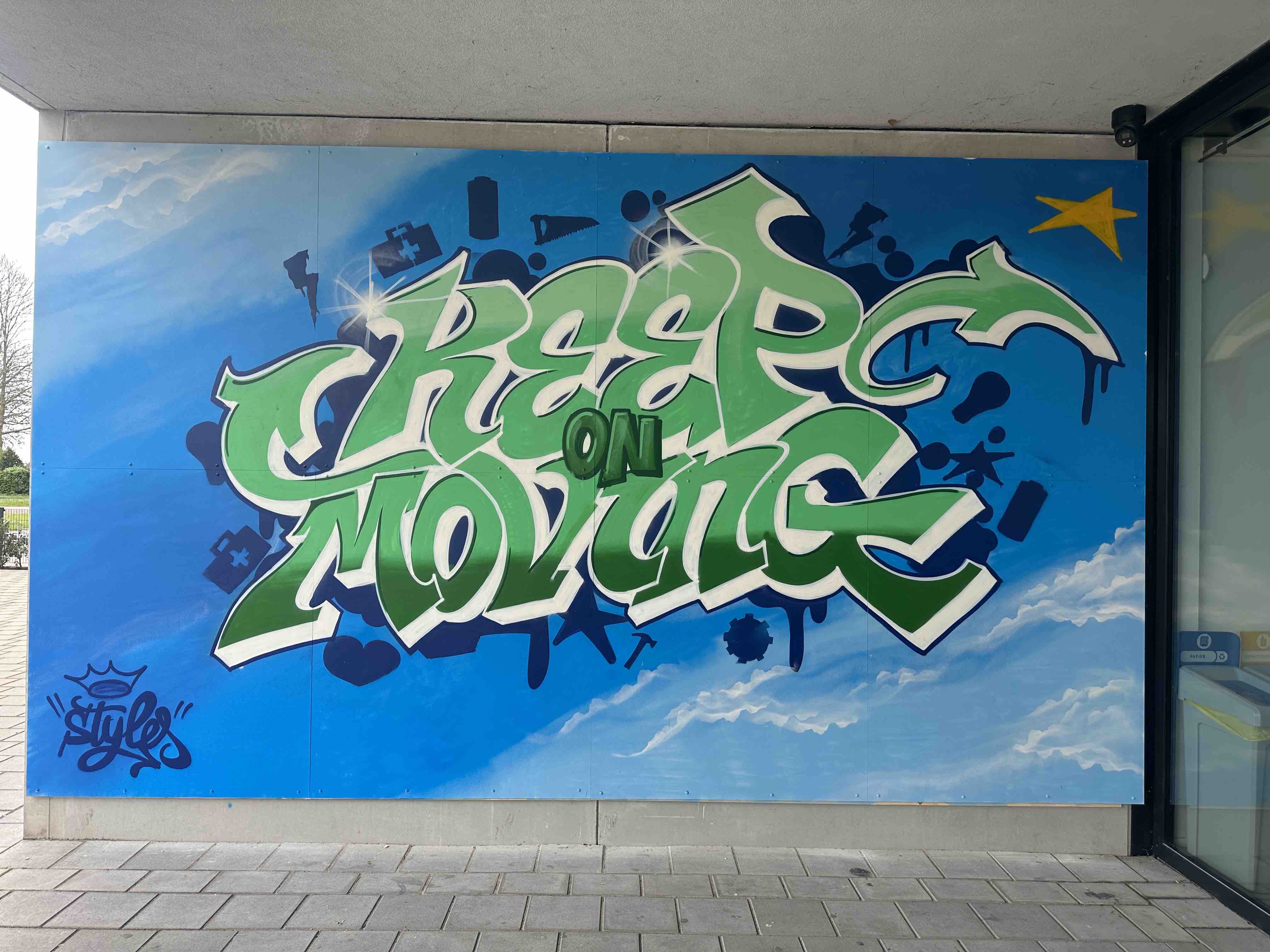 Graffiti mural en kunsteducatie bij Actief College door STYLES Company